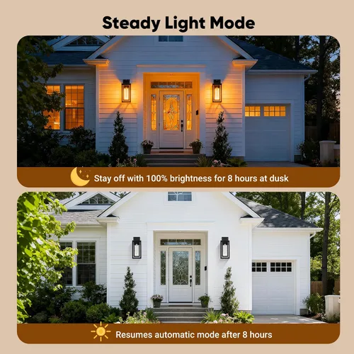 Vista 3 de WIHTU Lámpara de pared exterior con sensor de movimiento, lámpara de pared para exteriores con ondas de agua, paquete de 2 luces de pared