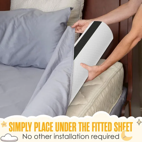 Vista 6 de Sleepah Paquete de 3 rieles de cama para niños pequeños, protector de parachoques de espuma viscoelástica con almohadillas antideslizantes dobles
