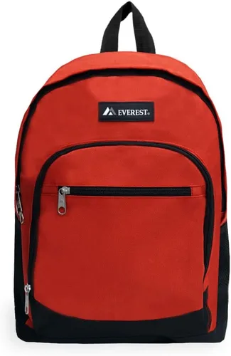 Vista 2 de Everest Mochila casual con bolsillo lateral de malla, RojoNegro, Mochila casual con bolsillo lateral de malla