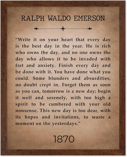 Vista 15 de Poster Master Póster de Ralph Waldo Emerson – Escríbelo en tu corazón Impresión – Arte de cita motivacional – Regalo inspirador para hombres