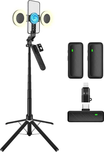 Vista 10 de 71" Phone Tripod for Recording, Selfie Stick for iPhone & Android