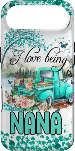 Vista 27 de I Love Being Nana Flower Butterflies Truck PC Case for iPhone 17