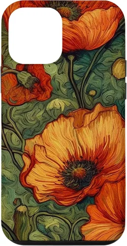 Vista 16 de iPhone 16 Floral Van Gogh Style Poppy Flower Case