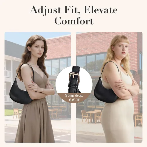 Vista 5 de Missnine Shoulder Bag Purses for Women Small Handbags Mini Clutch Purse with Adjustable Strap Trendy Hobo Underarm Crescent