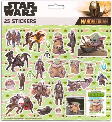 Vista 4 de Star Wars Mochila para niños, paquete con mochila escolar Baby Yoda de 16 pulgadas, calcomanías de Star Wars y más Suministros escolares Mandalorian