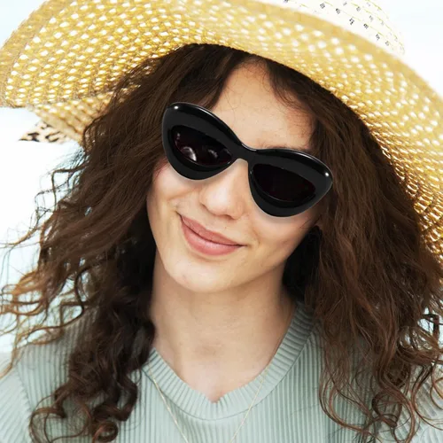 Vista 3 de Gafas de sol infladas de gran tamaño, montura gruesa, gafas de sol para mujeres y hombres, accesorios de disfraz futurista de moda Y2K