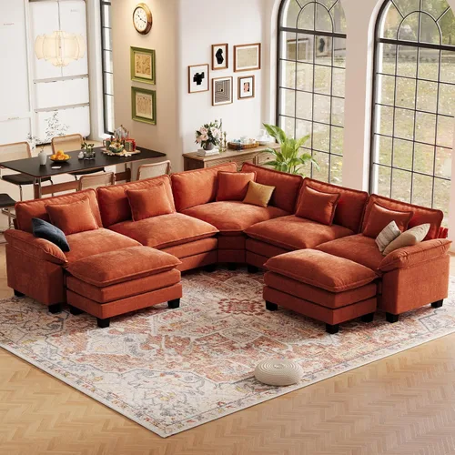 Vista 47 de CDCASA Silla de acento de gran tamaño de 50'' con otomana Asiento extra ancho y profundo estilo sofá nube para sala de estar, dormitorio, rincón