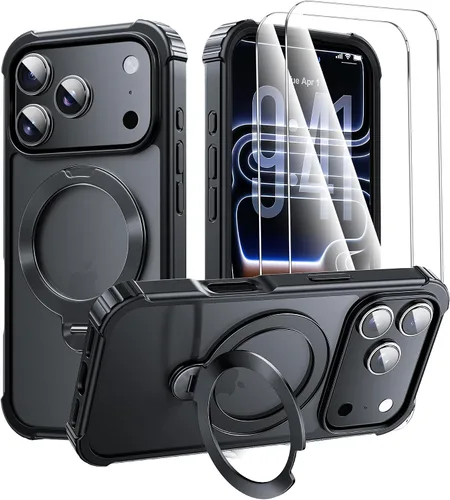 Vista 19 de Funda para iPhone Air [compatible con MagSafe] [2 protectores de pantalla] [prueba de caídas de grado militar] Funda magnética resistente