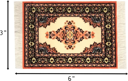 Vista 4 de Juego de 4 alfombras de área para casa de muñecas, accesorios de alfombra en miniatura para casas de muñecas, decoración rectangular de suelo de 6 x