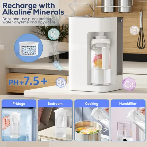 Vista 5 de [Inteligente] Filtro de Agua de Ósmosis Inversa para Encimera, Ph+ y Sistema de Filtración de Agua RO de 6 Etapas - Remineralización Alcalina, 4:1