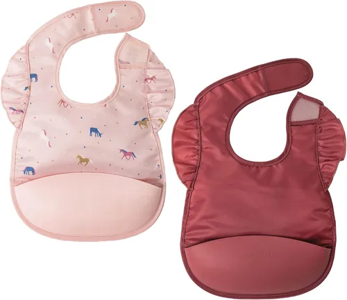 Vista 8 de Tiny Twinkle Baberos de bolsillo de silicona, impermeables, que atrapan los alimentos, a prueba de desorden para bebés de 6 a 24 meses, niños Pequeño