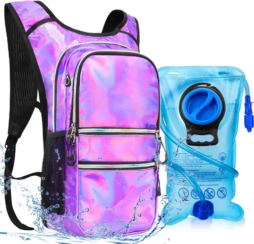 Vista 13 de Paquete de hidratación, mochila de agua con vejiga de hidratación de 3 L, aislamiento ligero, esencial para festivales, mochila de hidratación rave