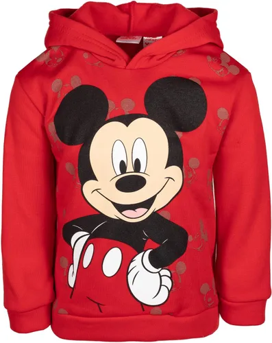 Vista 2 de Disney Mickey Mouse - Sudadera con capucha para niños pequeños, color rojo 2T