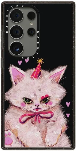 Vista 58 de CASETiFY Funda de impacto para Galaxy S22+ - Adhesivo Aries Moross, color negro transparente