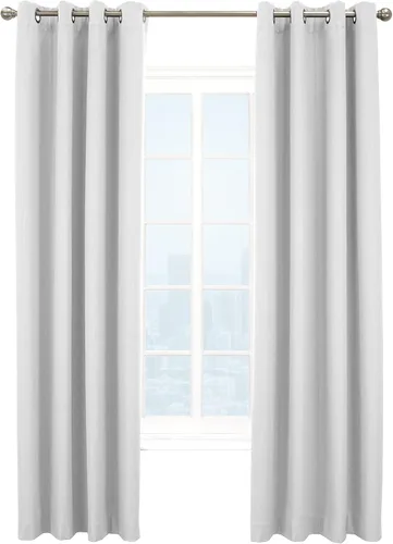 Vista 2 de Loft Living Kelsey Total Blackout - Cortina texturizada de 52 x 108 pulgadas, color blanco