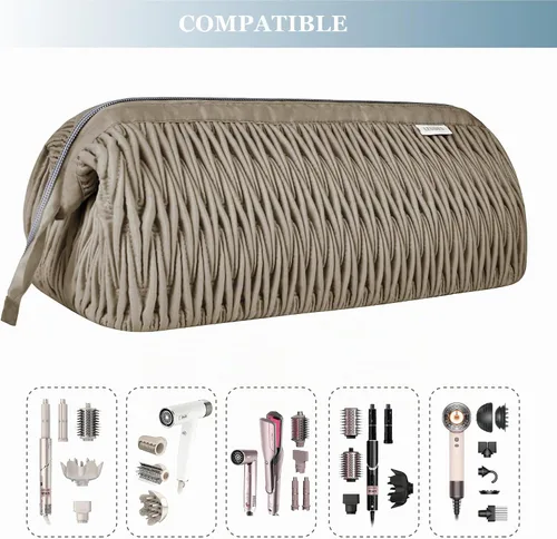 Vista 2 de Leudes Dy son Airwrap - Funda de viaje para secador de pelo Shark Flex Camello