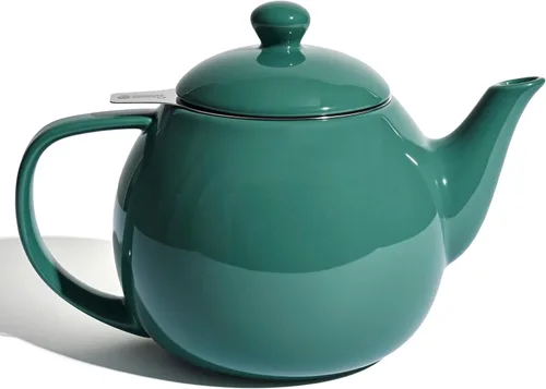 Vista 11 de Sweese Tetera de porcelana de 27 onzas con infusor para té de hojas sueltas, gris azulado