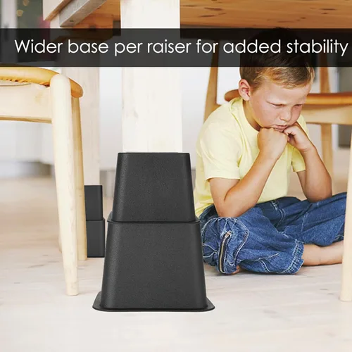 Vista 8 de Juego de elevadores de muebles ajustables, elevador de cama con elevadores de 4 x 5 y 4 x 3 pulgadas, pies elevadores para sofá silla