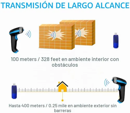 Vista 3 de NADAMOO Escáner de código QR Escáner de código de barras inalámbrico 2D con soporte Soporta escaneo de pantalla CMOS de mano Lector de código