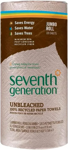 Vista 8 de Seventh Generation Toallas de papel sin blanquear, 100% papel reciclado, 6 unidades, paquete de 4