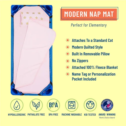 Vista 2 de Wildkin - Tapete para tomar la siesta, moderno y todo en uno, con almohada para infantes (niñas o niños), tamaño perfecto para la guardería