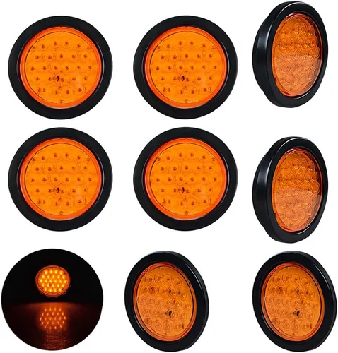 Vista 18 de Astra Depot Juego de 4 unids rojo 4 "redondo 12 LED Stop Running Luz trasera Ojal Plug para vehículo largo camión remolque
