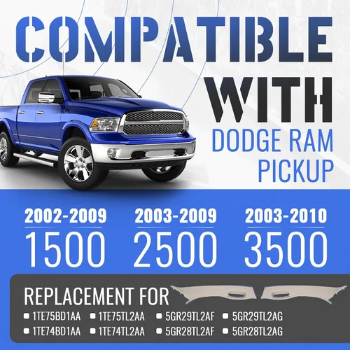 Vista 2 de HECASA Moldura de Acabado de Manija de Agarre del Pilar A Delantero Izquierdo y Derecho Compatible con Camioneta Pickup Dodge Ram 1500 2500 3500