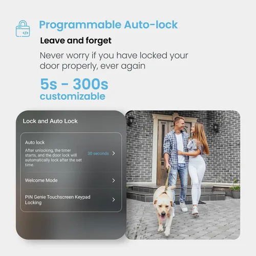 Vista 7 de Lockly Secure Plus - Cerradura inteligente Bluetooth para puerta, entrada sin llave con teclado digital PIN Genie®, cerradura de puerta delantera
