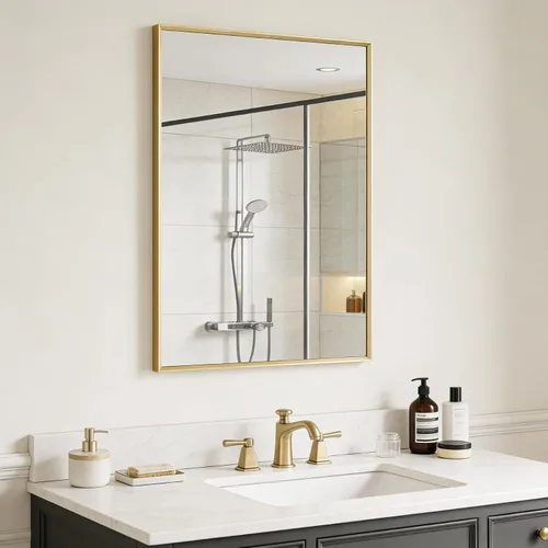 Vista 10 de BOMINICA Espejo de Pared Rectangular Enmarcado Decorativo 12" x 16" para Baño, Sala de Estar, Tocador, Negro