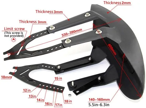 Vista 6 de F motocicleta trasero guardabarros guardabarros para Yamaha XVS 1100 para DOMINAR 400 Y