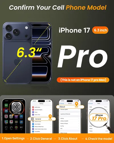 Vista 2 de Funda para iPhone 17 Pro, compatible con MagSafe, soporte integrado y botón de captura de control de cámara, protección de grado militar, funda