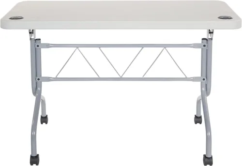 Vista 5 de Mesa cuadrada de resina multiuso Office Star Work Smart 36 x 36 x 29 pulgadas, MetalPlástico/Resina, gris