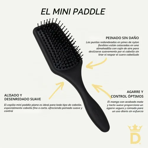 Vista 6 de Denman Mini cepillo de pelo con cojín de paleta para secar con soplado, desenredar y viajar sobre la marcha, estilo cómodo, alisado y alisado