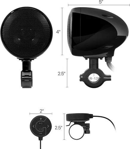 Vista 8 de GoHawk - Amplificador integrado todo en uno AN4 Gen.2 de 10 cm, de rango completo impermeable, Bluetooth, altavoces estéreo, sistema de amplificador