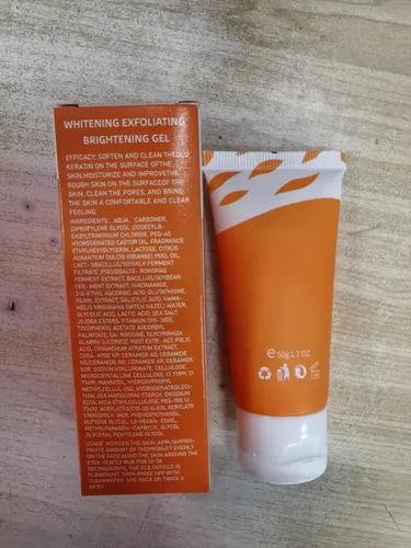 Vista 9 de Exfoliante de gel limpiador naranja para cara y cuerpo, limpieza profunda de los poros, elimina puntos negros, gel pelador suave con beneficios