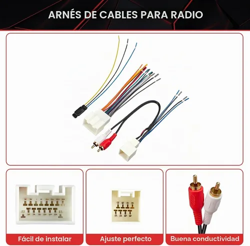 Vista 4 de RED WOLF Arnés de cableado de radio RCA Plug con kit de convertidor reductor reductor de 12 V a 5 V para Ford Mustang Explorer 2000-2004, Lincoln