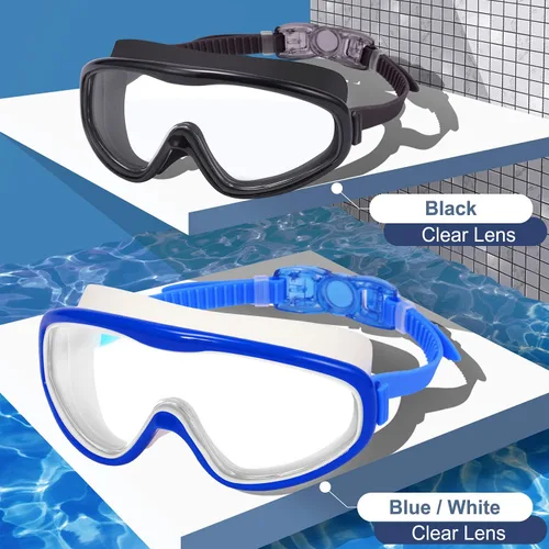 Vista 2 de Braylin Gafas de natación para adultos, paquete de 2 gafas de natación de visión amplia para hombres, mujeres, jóvenes, adolescentes, antivaho y más