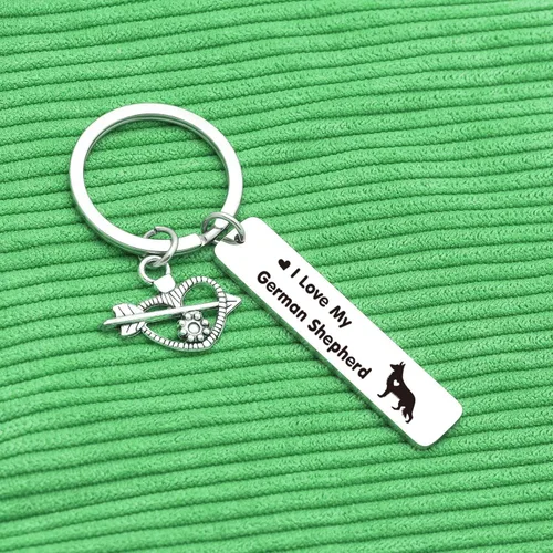Vista 2 de Regalo de joyería de pastor alemán, llavero para amantes del pastor alemán, joyería para amantes de los perros, joyería para perros y mamá, llavero
