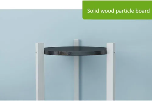 Vista 5 de Diseño de doble capa interior de soporte de flores,Soporte de maceta de madera maciza,Sala de estar Balcón Planta Soporte impermeable a prueba