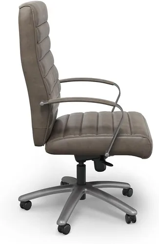 Vista 4 de NBF - Silla de asiento de piel sintética con respaldo alto y base giratoria, color carbón Marrón