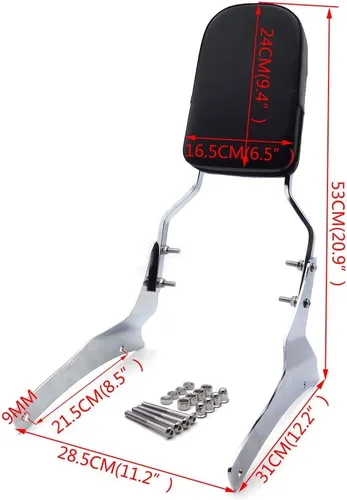 Vista 3 de MT135-F-CD Barra Sissy con Respaldo de Llama de Fuego Cromado Compatible con Suzuki Boulevard M50 VZ800 C50 VL800 C50T VL800T C50C VL800C 2005-2012