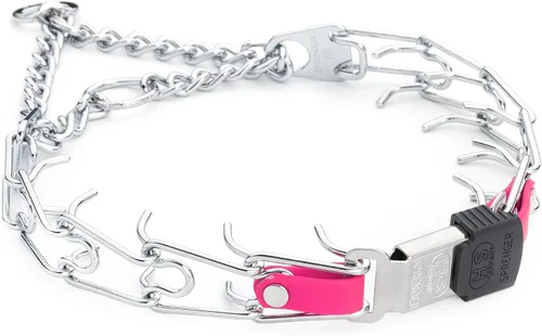 Vista 35 de Collar de perro de acero cromado Herm Sprenger para perros pequeños con hebilla de liberación rápida ClicLock y inserto de Biothane Collar de punta