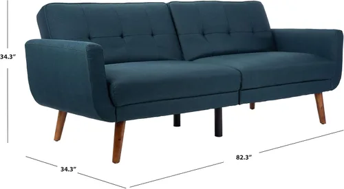 Vista 13 de Safavieh Home Bushwick - Sofá cama convertible plegable gris y marrón de 82.7 pulgadas