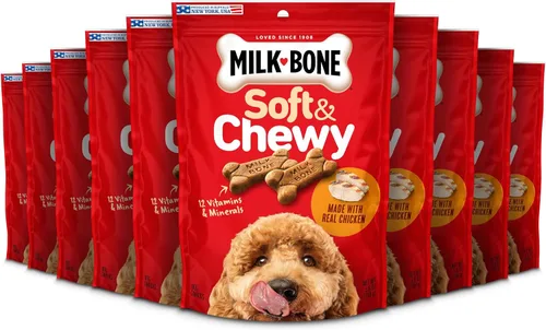 Vista 17 de Milk-Bone Golosinas suaves y masticables Mini para perros, pollo, 18 onzas Hechas con pechuga de pollo real