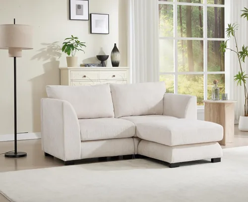 Vista 24 de EALSON Sofá modular seccional asiento medio sofá modular de piel sintética Asiento individual pieza seccional con funda extraíble marrón