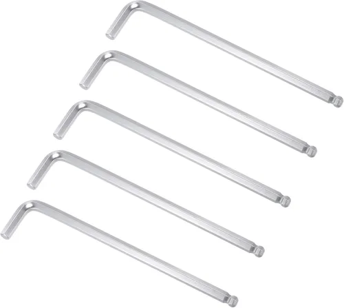 Vista 9 de uxcell Llave hexagonal de extremo de bola de 1/4", herramienta de reparación de brazo largo en forma de L 40Cr, SAE 5 piezas