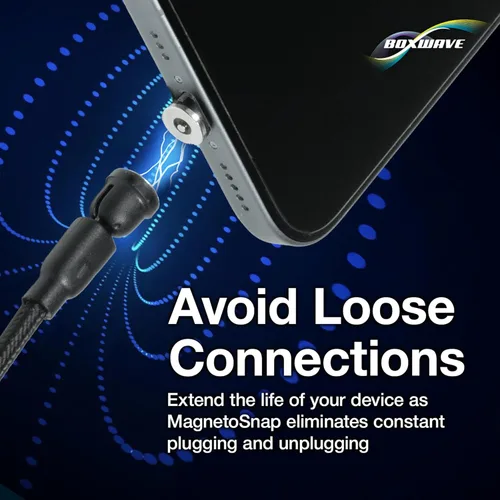 Vista 6 de BoxWave Cable compatible con Samsung Galaxy S22 Ultra 5G - MagnetoSnap AllCharge, cable de carga magnético USB tipo C Micro USB para Samsung Galaxy