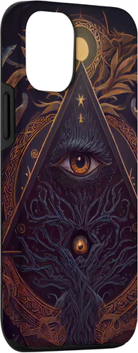 Vista 3 de Funda para iPhone 15 Ocultismo de Brujería Oculta Símbolo Mítico Gótico Ocultismo de Bruja
