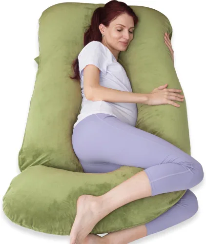 Vista 17 de Almohadas de embarazo de 60 pulgadas para dormir, almohada corporal extra grande en forma de U, almohada de embarazo, almohada de maternidad