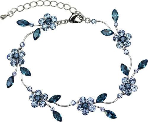 Vista 45 de Faship - Juego de collar y aretes con cristales de imitación florales AB